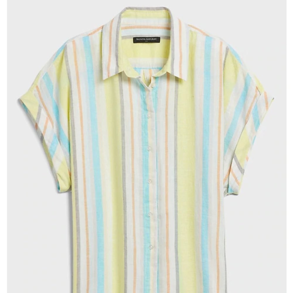 Drop shoulder button down shirt sz petite MP